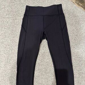 Lululemon Black Wonder Under Train Cropped Leggings Size 6